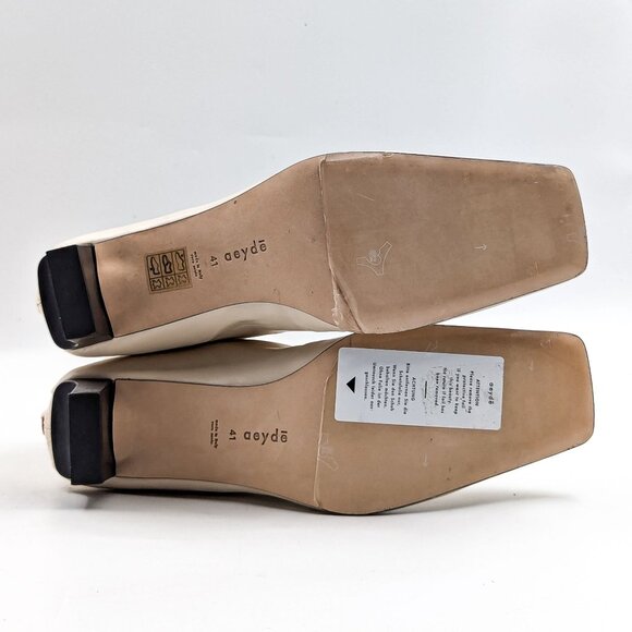 Aeyde Women Molly Paneled Smooth Ivory Leather Croc Print Ankle Boots 11US EUR41 - Picture 4 of 12